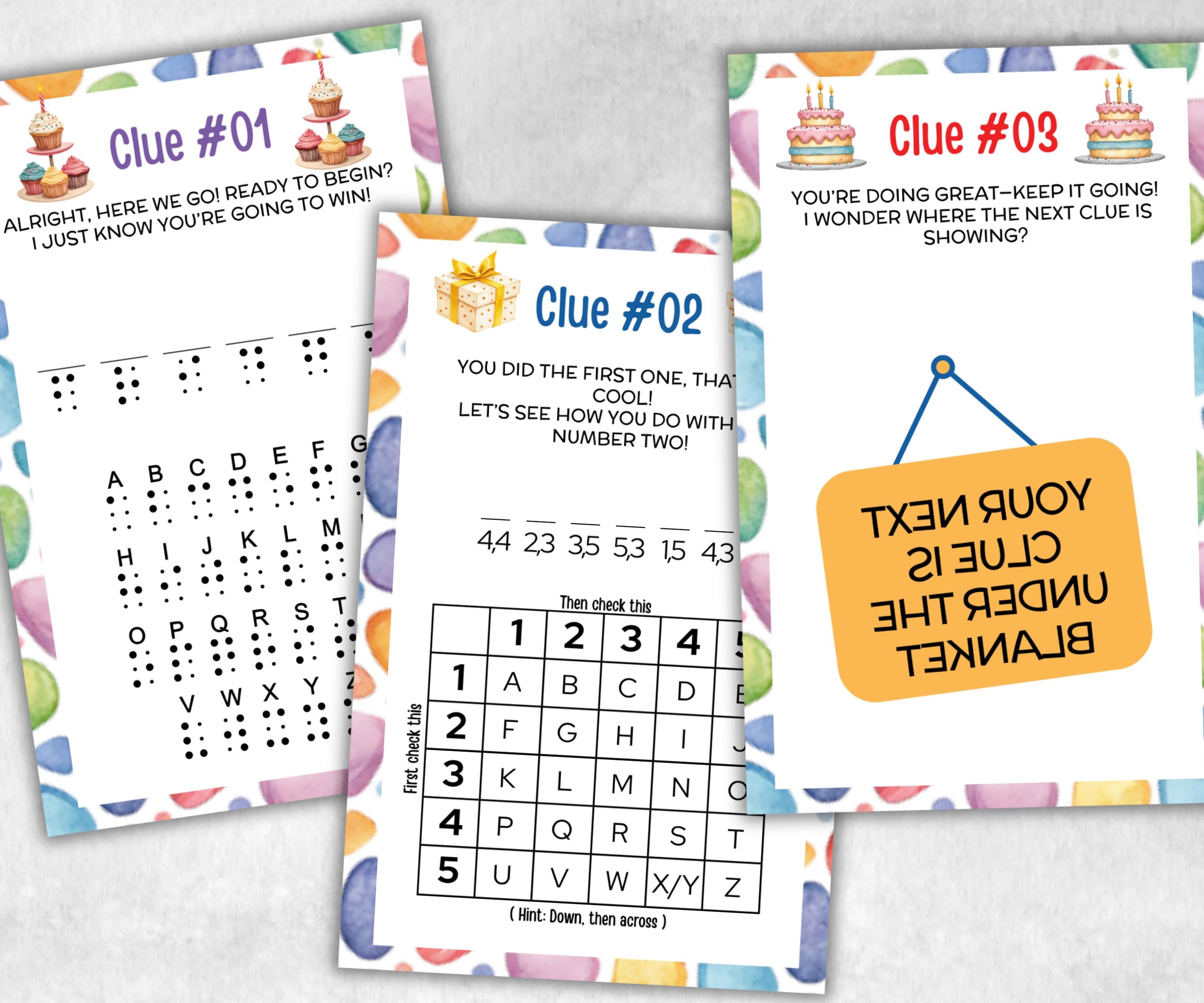 Birthday Indoor Treasure Hunt for kids, 12 hunt Clues, Boy Girl Birthday, game for older kid, milestone birthday gift, tricky treasure hunt