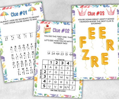 Birthday Treasure Hunt for kids, Indoor game for older kids, Boy Girl Birthday,milestone birthday gift, tricky treasure hunt, 12 hunt Clues