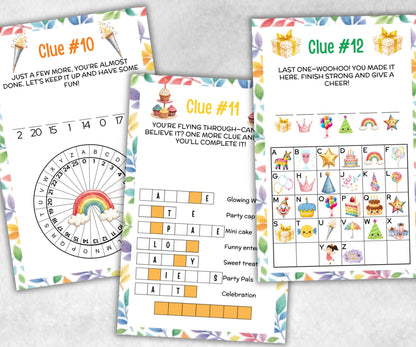 Birthday Treasure Hunt for kids, Indoor game for older kids, Boy Girl Birthday,milestone birthday gift, tricky treasure hunt, 12 hunt Clues