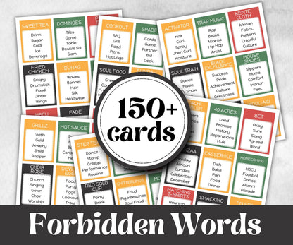 Black Family Forbidden words, African American, Black Culture, Birthday icebreaker activity, community picnic, classroom activity, barbeque