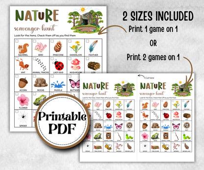 Nature Photo Scavenger Hunt, fire pit activity, Printable group party, campground, hiking trail, overnight camper baby, camping roadtrip fun