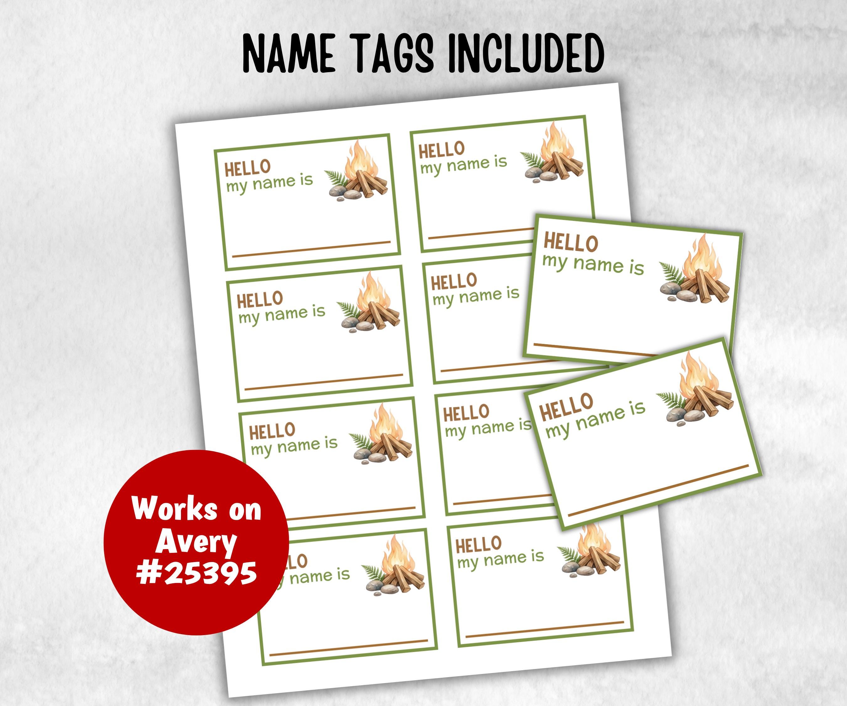 Whats your Camping name, fire pit activity, Printable Name board, campground name tag, summer bbq, camping roadtrip, name generator, tent