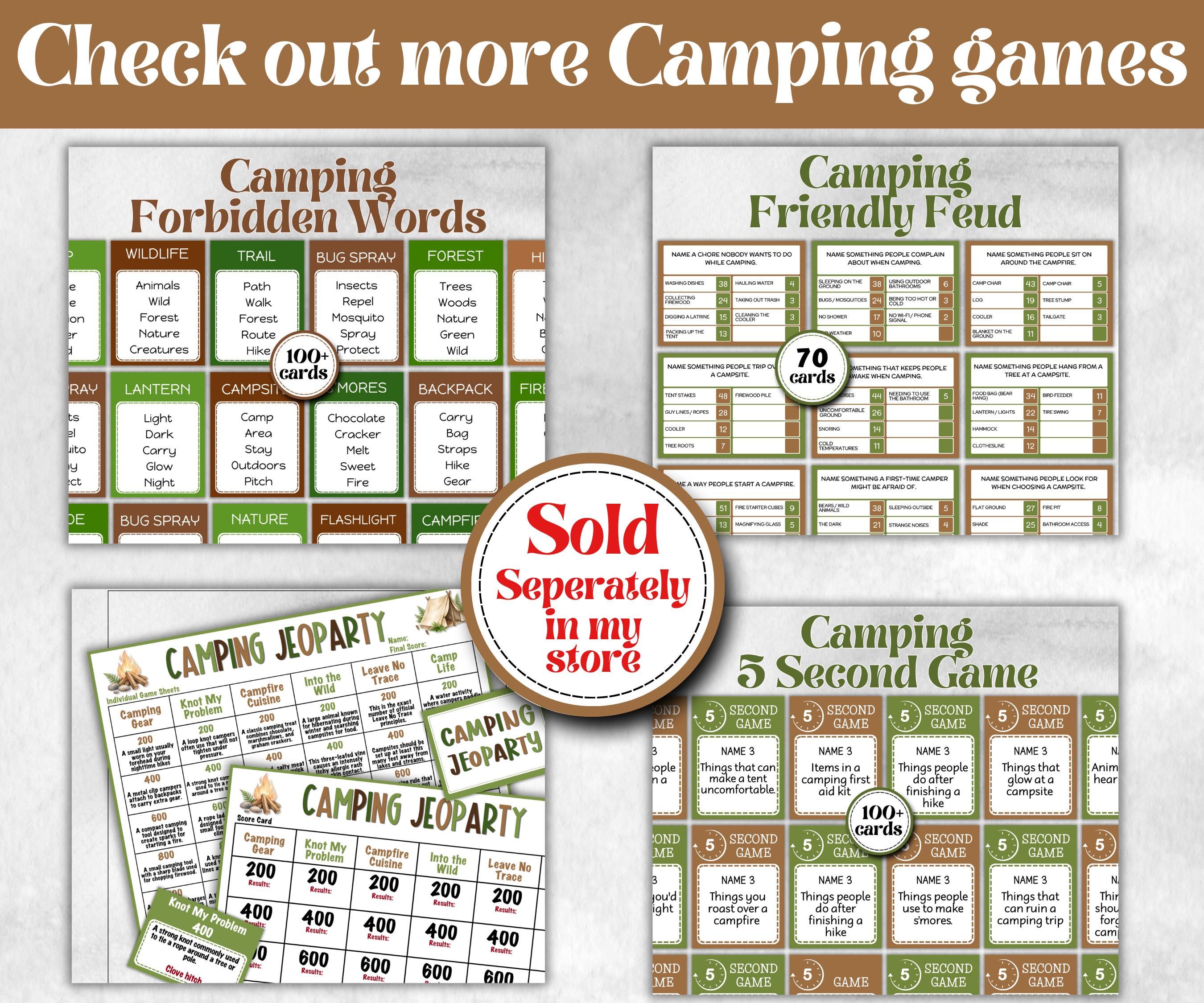 Campfire Scavenger Hunt, fire pit activities, Printable outdoor treasure hunt, backyard bbq, summer campfire, boy girl scout, campground
