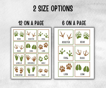 Wild Tracks Scavenger Hunt, fire pit activities, Printable outdoor treasure hunt, backyard bbq, summer campfire, Animal tracks, footprints