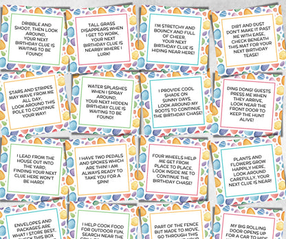 Teen Tween Outdoor Birthday Scavenger Hunt, Boy Girl Birthday, game for older kid, milestone birthday gift, tricky treasure hunt, 30 clues