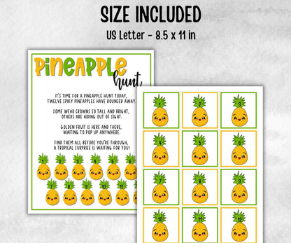 Pineapple Scavenger Hunt for Kids, Hawaiian Theme party, Tropical Beach game, Fruits themed kids birthday, party icebreaker idea, Luau party
