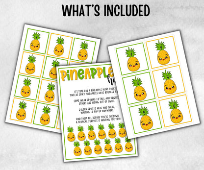 Pineapple Scavenger Hunt for Kids, Hawaiian Theme party, Tropical Beach game, Fruits themed kids birthday, party icebreaker idea, Luau party