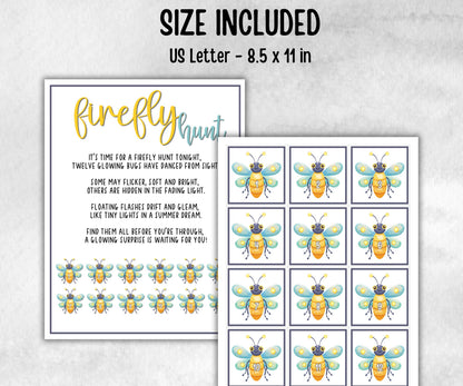 Firefly Scavenger Hunt for kids, backyard hunt, themed birthday, tea party game, spring yard games, garden party icebreaker idea, beach game