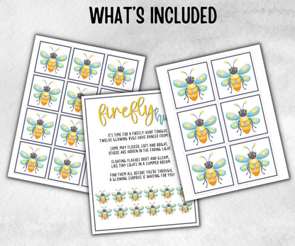 Firefly Scavenger Hunt for kids, backyard hunt, themed birthday, tea party game, spring yard games, garden party icebreaker idea, beach game