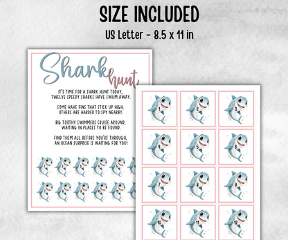 Shark Scavenger Hunt for kids, Ocean themed birthday, tea party, spring yard games, icebreaker idea, Beach Pool Party activity, Shark week
