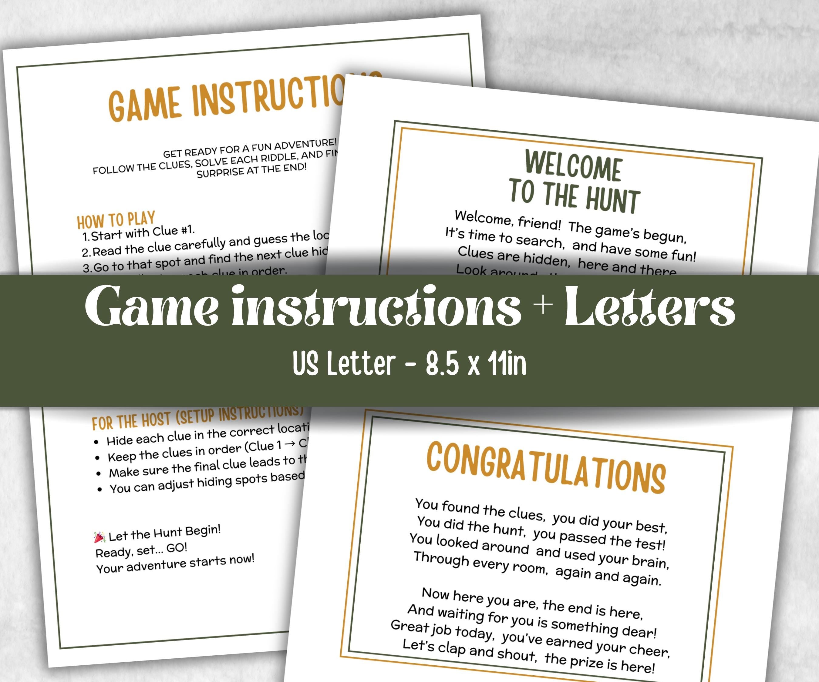 Adult Indoor Outdoor Scavenger Hunt for kids, Birthday game for older kid, milestone birthday gift, tricky treasure hunt, tricky hard riddle