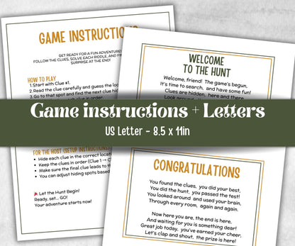 Adult Indoor Outdoor Scavenger Hunt for kids, Birthday game for older kid, milestone birthday gift, tricky treasure hunt, tricky hard riddle