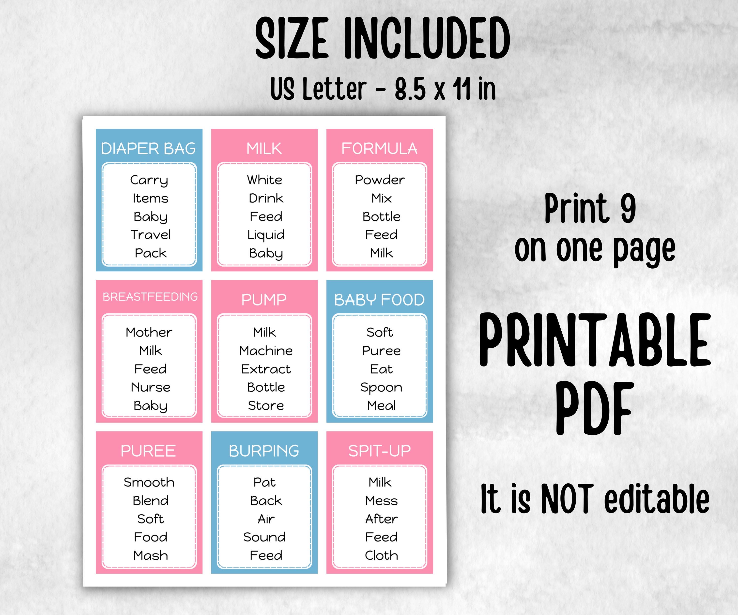 Gender Reveal Forbidden Word, Pastel Shower, don't say it, Coed printable Pregnancy Game, Girl Boy Funny Shower, expecting mom dad quiz gift