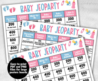Gender Reveal Jeoparty, Pastel Shower, don't say it, Coed printable Pregnancy Game, Girl Boy Funny Shower, expecting mom dad quiz gift pink
