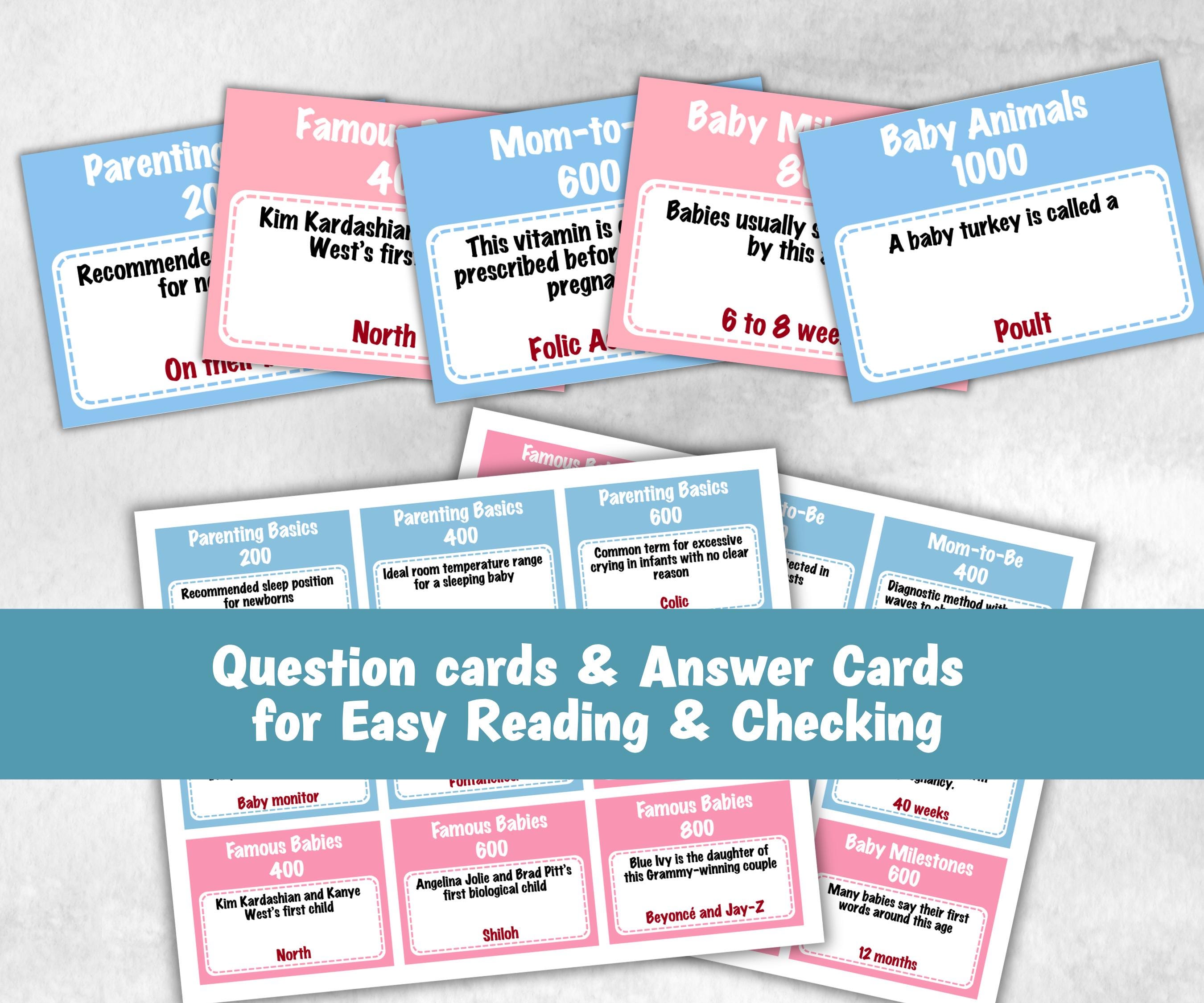 Gender Reveal Jeoparty, Pastel Shower, don't say it, Coed printable Pregnancy Game, Girl Boy Funny Shower, expecting mom dad quiz gift pink
