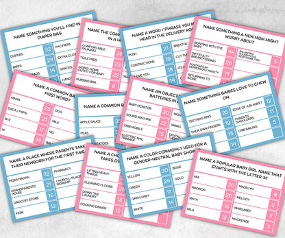 Gender Reveal Family Feud game, Pastel Shower party, Coed printable Pregnancy Game, Girl Boy Funny Shower, expecting mom dad gift, minimal