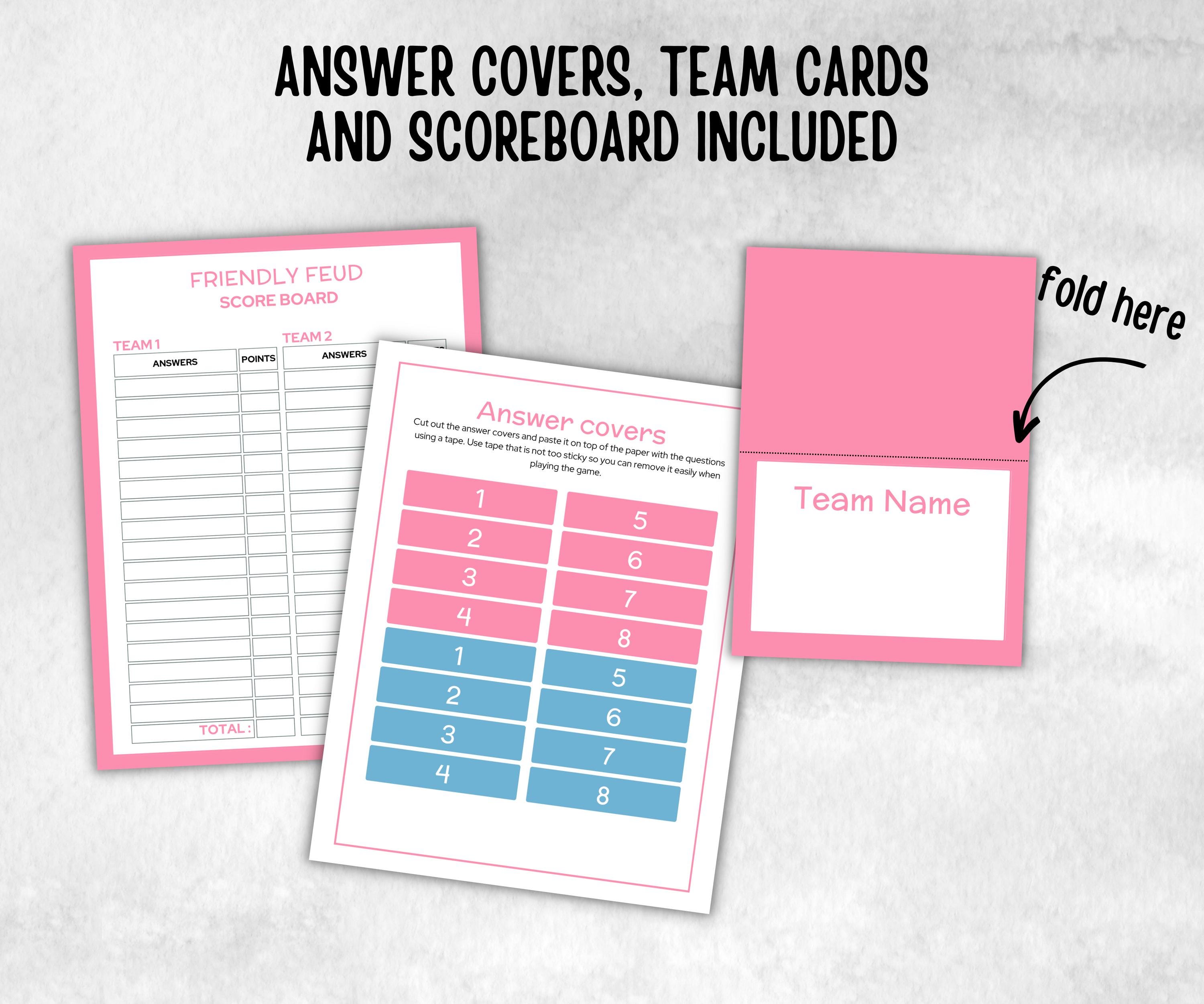 Gender Reveal Family Feud game, Pastel Shower party, Coed printable Pregnancy Game, Girl Boy Funny Shower, expecting mom dad gift, minimal