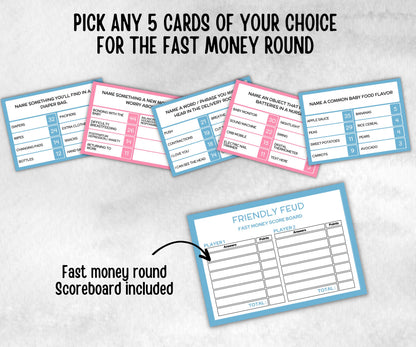 Gender Reveal Family Feud game, Pastel Shower party, Coed printable Pregnancy Game, Girl Boy Funny Shower, expecting mom dad gift, minimal