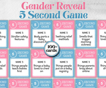 Gender Reveal 5 second game, Pastel Shower, Coed printable Pregnancy Game, Girl Boy Funny Shower, expecting mom dad quiz gift, five seconds