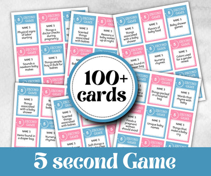 Gender Reveal 5 second game, Pastel Shower, Coed printable Pregnancy Game, Girl Boy Funny Shower, expecting mom dad quiz gift, five seconds