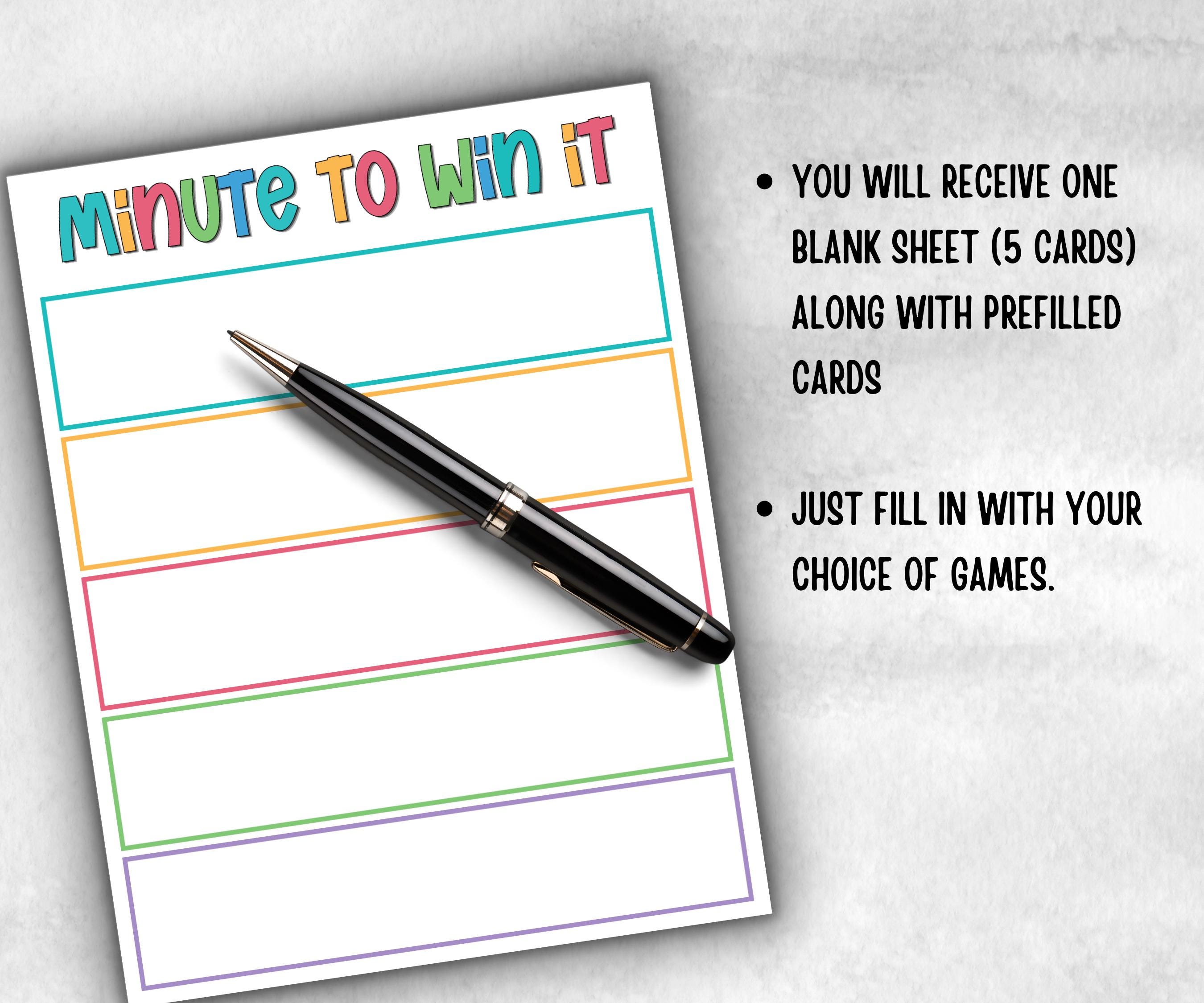 Birthday Minute to Win It, older kids activity, Boy Girl Birthday, milestone birthday gift, preteen at home game, spring yard game, reunion