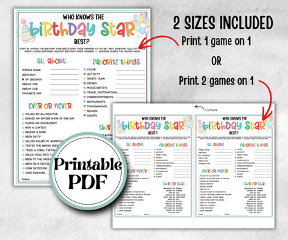 Who Knows The Birthday Star Best, Gender Neutral, LGBTQ game, drag queen birthday, pride, all about me birthday, boy girl party, group game
