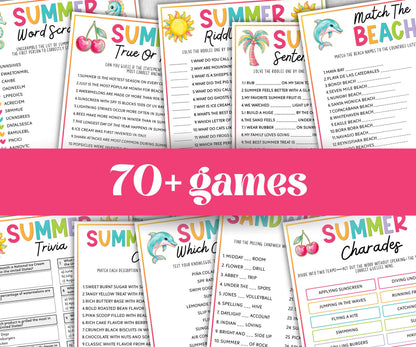 Summer Games Bundle, Family Game Night, Ice breaker, beach party, breakfast, Road Trips, pool party BBQ, Would you rather, kids teens tweens