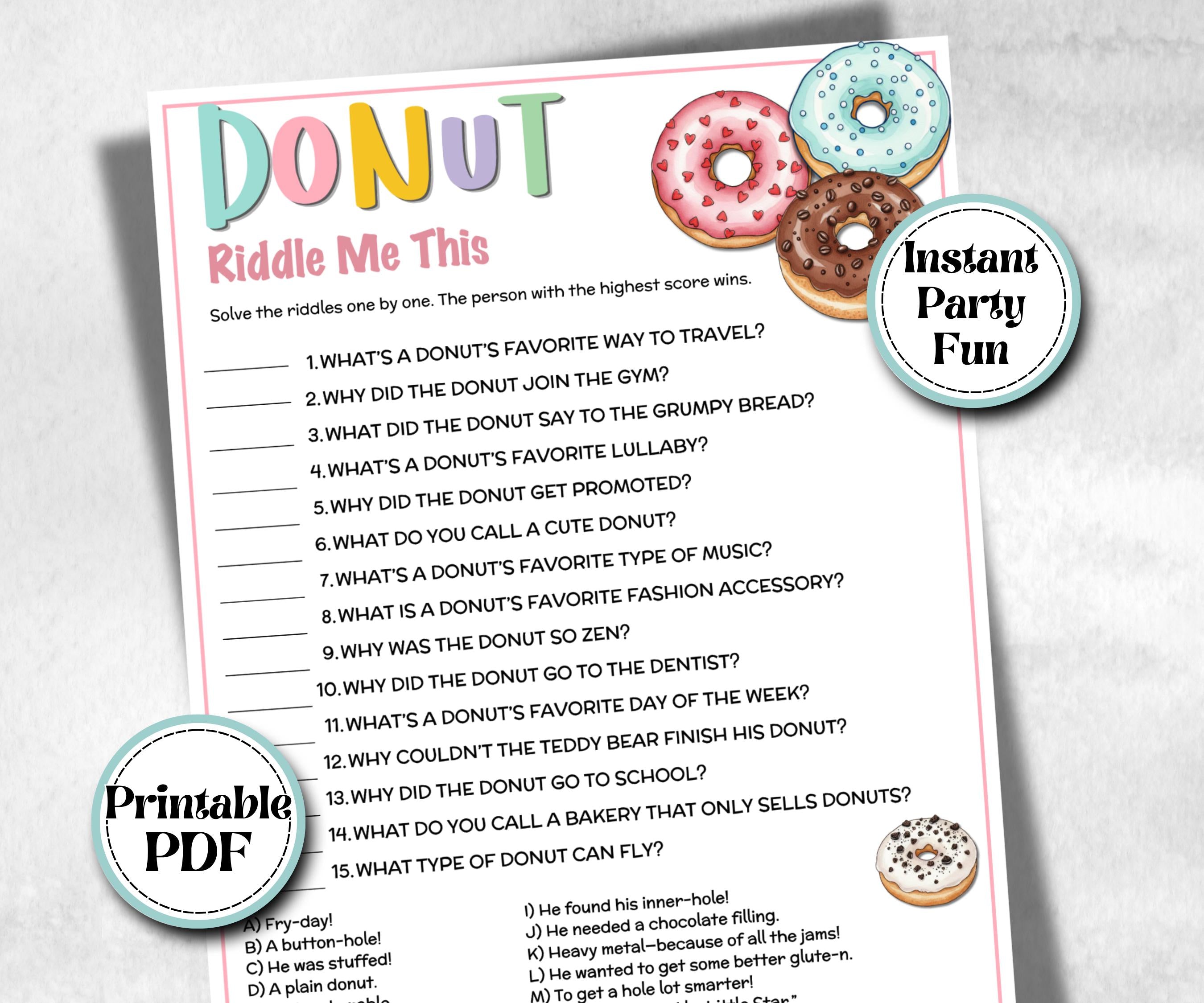 Donut Jokes and Riddles, Sweet and treats, spring yard, garden party icebreaker ideas, garden tea party, Doughnut Bar, office event, pancake