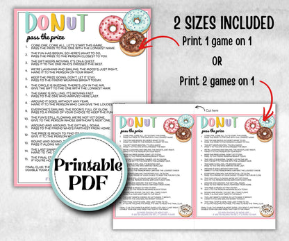 Donut Pass the Prize, Gift Exchange story, gift passing poem, rhyme, pass the gift, pass the present, pass the parcel, left right donut game