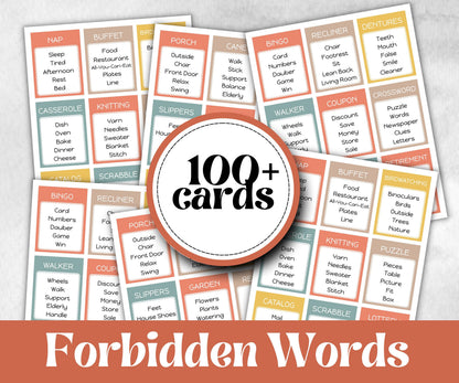 Senior Living Forbidden words, Birthday game for senior citizens, milestone, senior party game night, black grandma grandpa, assisted living