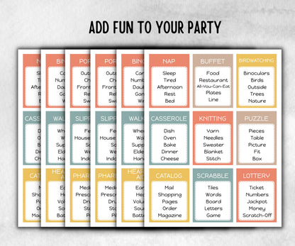 Senior Living Forbidden words, Birthday game for senior citizens, milestone, senior party game night, black grandma grandpa, assisted living