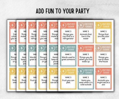 Senior Living 5 second game, senior citizens birthday, milestone, senior party game night, black grandma grandpa, think fast, five seconds