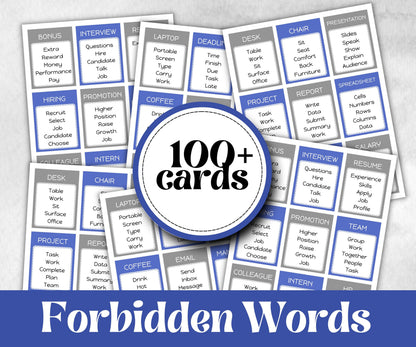 Office Work Forbidden Words, Word Ban, Office Teambuilding, Coworker Birthday, Retirement Party, Welcome Party, Office Group Party Game
