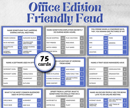 Office Work Friendly Feud, Office Teambuilding, Coworker Retirement, Birthday Party, Welcome Party, Office Group Party, Jeoparty style game