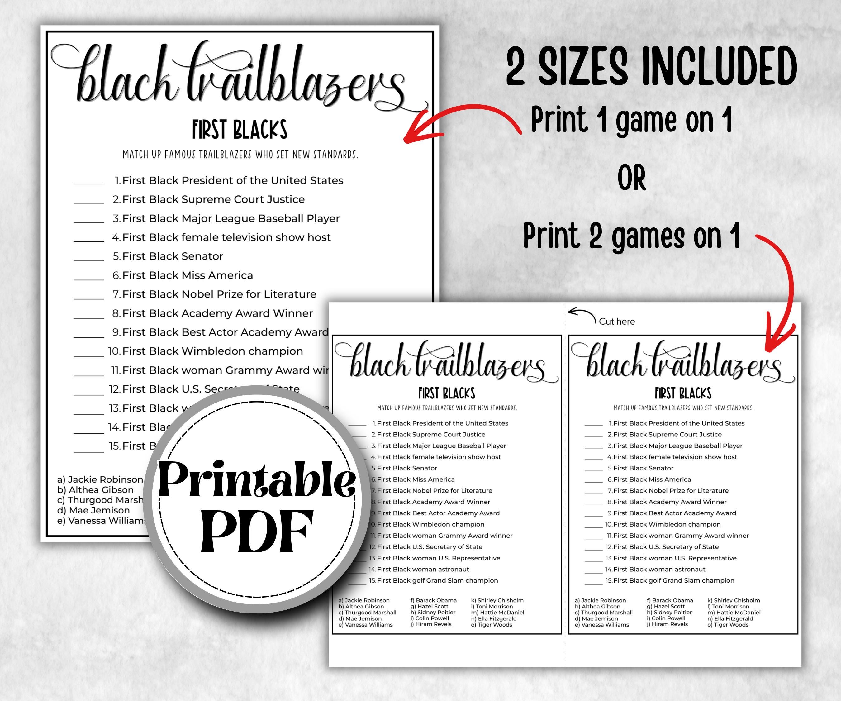 Black history Games Bundle, iconic tv shows quiz, family game night, office team building, african american, black independence, heritage
