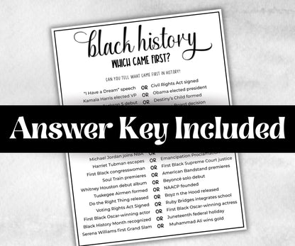 Black Which came first, African American, Black Culture family, kid summer icebreaker party, community bbq, classroom fun learning resource