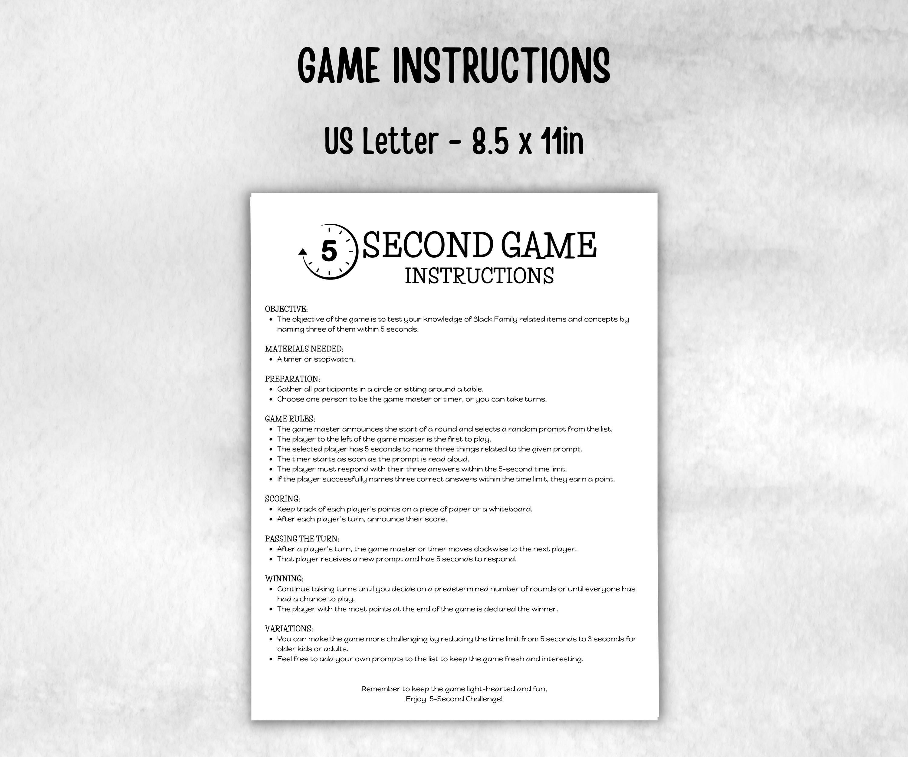 Ladies Night Out 5 second game, five seconds, think fast word game, think quick, galentine, hen party, womens day, bff girlfriend, printable