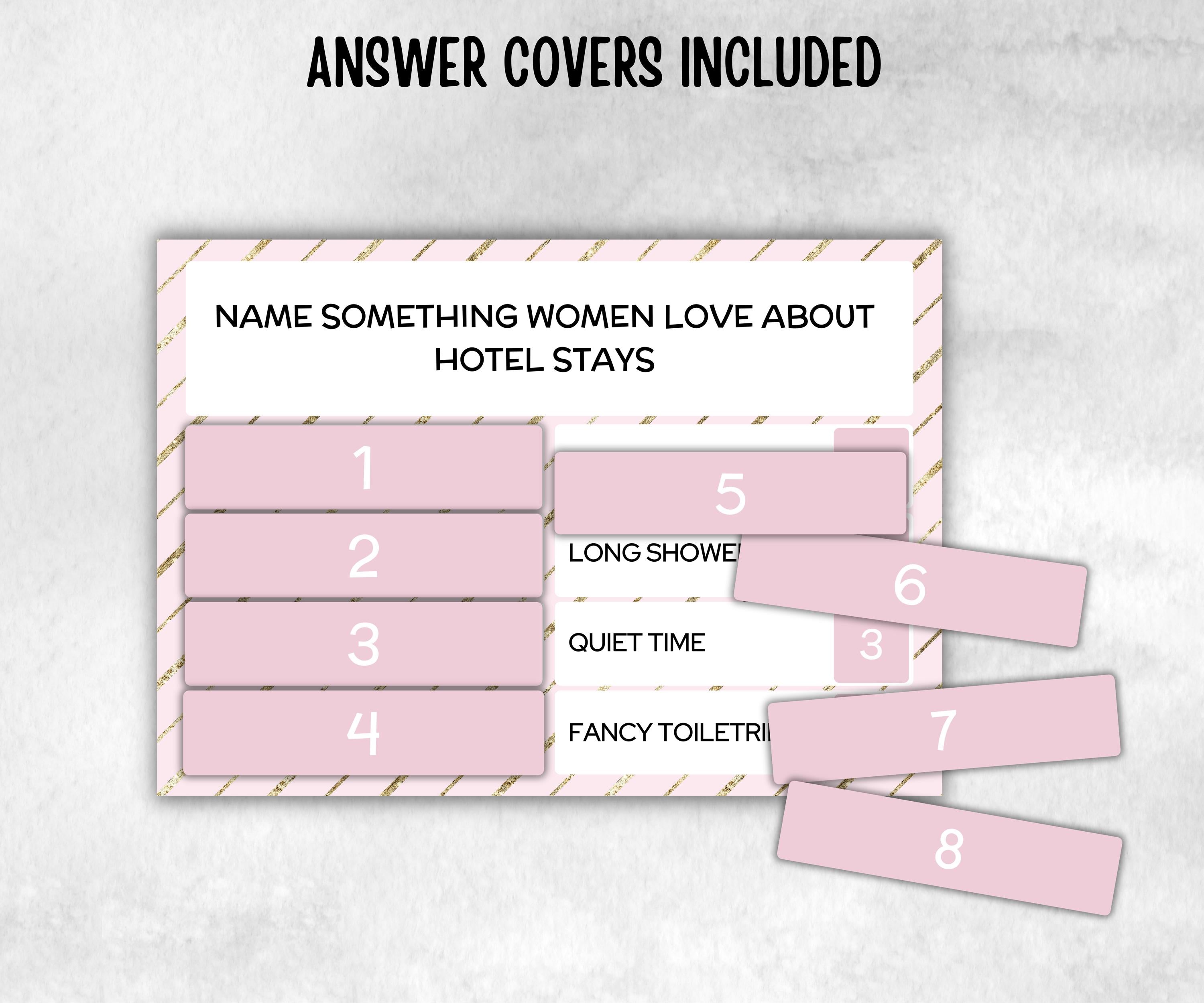 Ladies Night Friendly Feud, think fast word game, think quick, galentines, hen party, womens day, bff girlfriend, printable feud, Feud Cards
