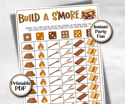Build a S'more, Kids Classroom, Printable group party, campground, overnight camper, smore favor bag, church hiking travel, family reunion