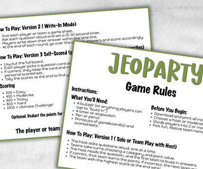 Camping Jeoparty, Trivia game night, office team camping, camping themed birthday, outdoor yard group party, youth group, hiking fun games