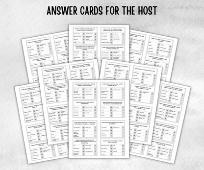 Camping Friendly Feud, Trivia game night, office team camping, camping themed birthday, outdoor yard group party, youth group, hiking fun