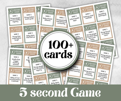 Green Baby Shower 5 second game, Funny Shower, Girl Boy Shower, expecting mom dad gift, minimalist mother to be quiz, team guess challenge