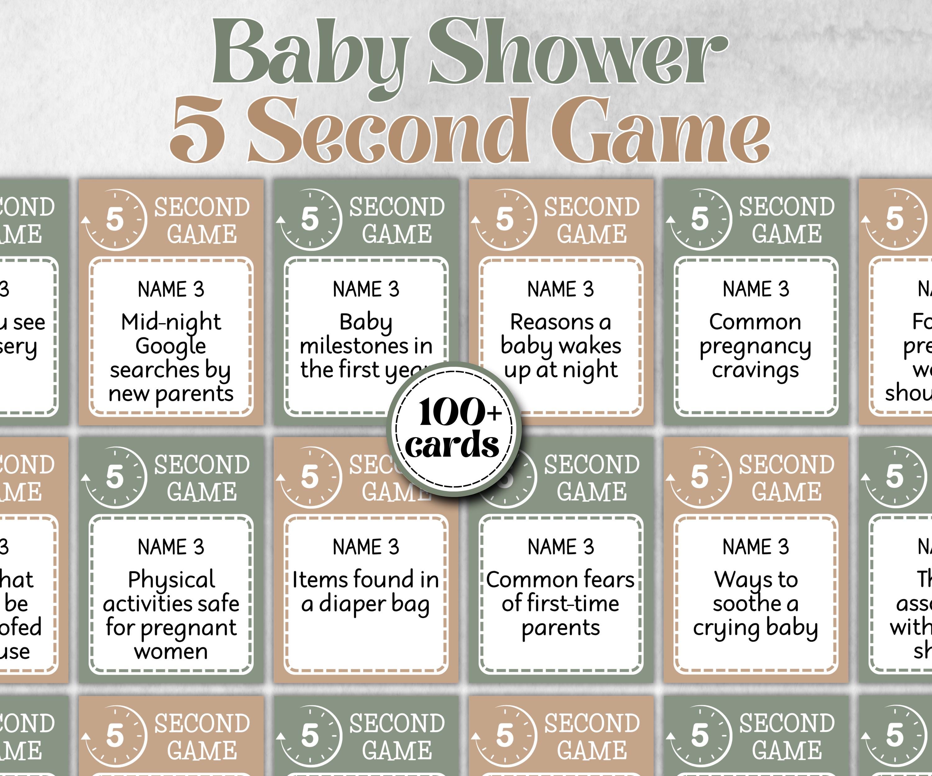 Green Baby Shower 5 second game, Funny Shower, Girl Boy Shower, expecting mom dad gift, minimalist mother to be quiz, team guess challenge