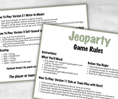 Green Baby Shower Jeoparty game, Funny Family game, Girl Boy Shower, expecting mom gift, minimalist mother to be quiz, team guess challenge