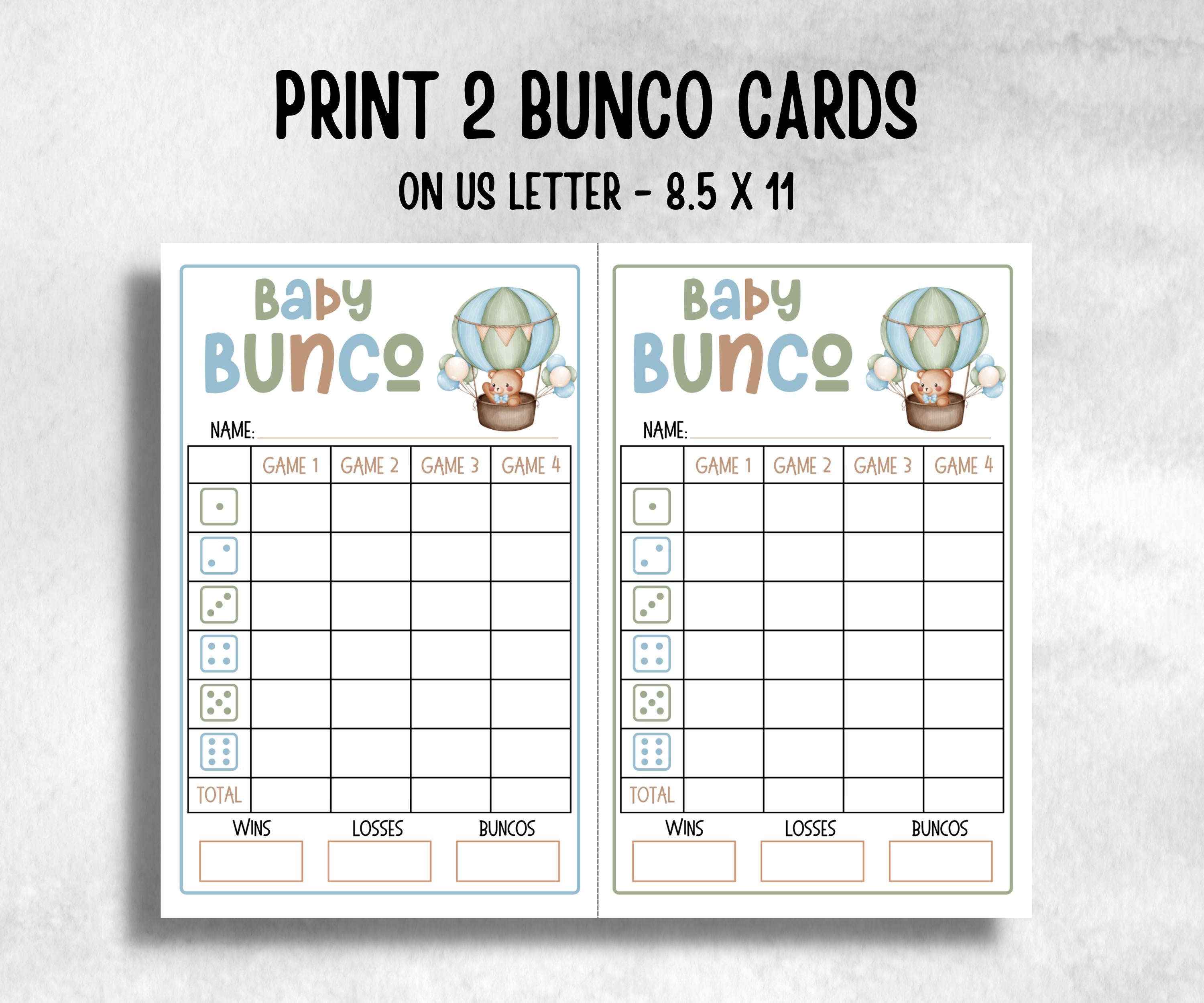 Green Baby Bear Bunco, funny Girl Boy dice, Score Sheet, Ghost player, Tally Sheets, minimalist mother to be quiz, team group challenge