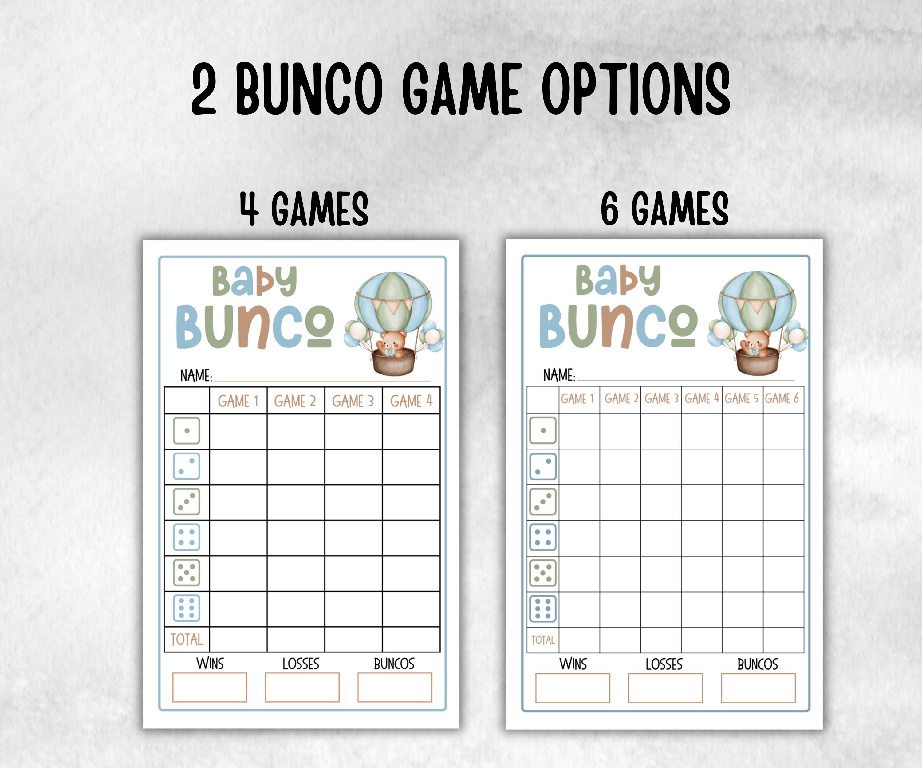 Green Baby Bear Bunco, funny Girl Boy dice, Score Sheet, Ghost player, Tally Sheets, minimalist mother to be quiz, team group challenge