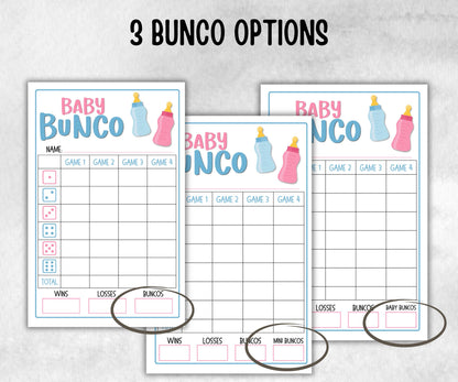Gender Reveal Bunco, Pastel Shower, Coed printable Pregnancy Game, expecting mom dad quiz gift, tally sheets, ghost player, score sheets