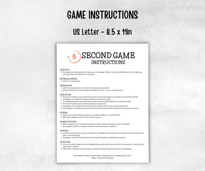 Senior Living 5 second game, senior citizens birthday, milestone, senior party game night, black grandma grandpa, think fast, five seconds