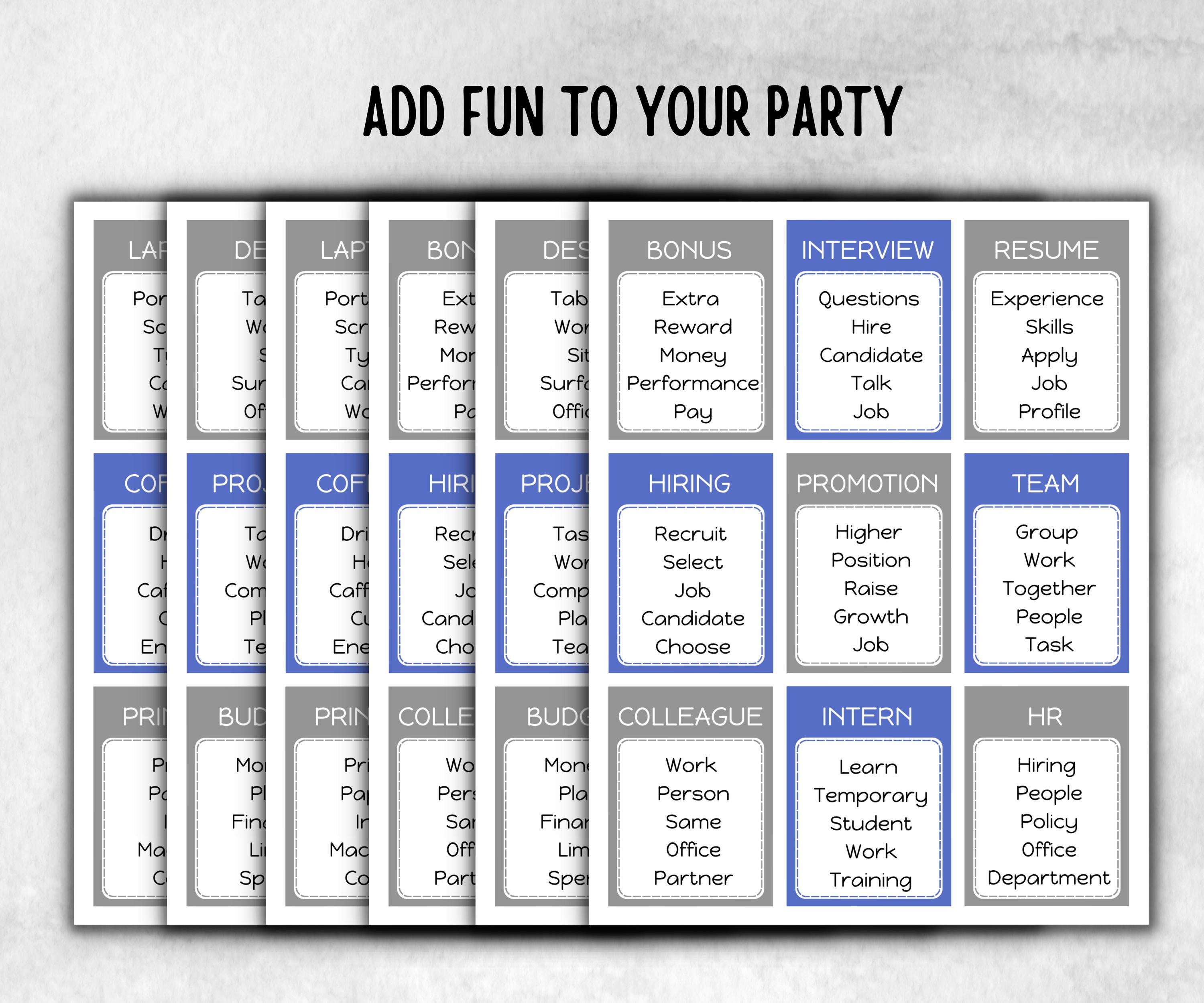 Office Work Forbidden Words, Word Ban, Office Teambuilding, Coworker Birthday, Retirement Party, Welcome Party, Office Group Party Game