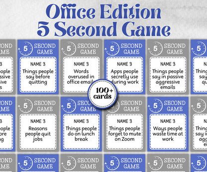 Office Work 5 second game, Office Teambuilding, Coworker Birthday, Retirement Party, Welcome Office Group Party, five second, think fast